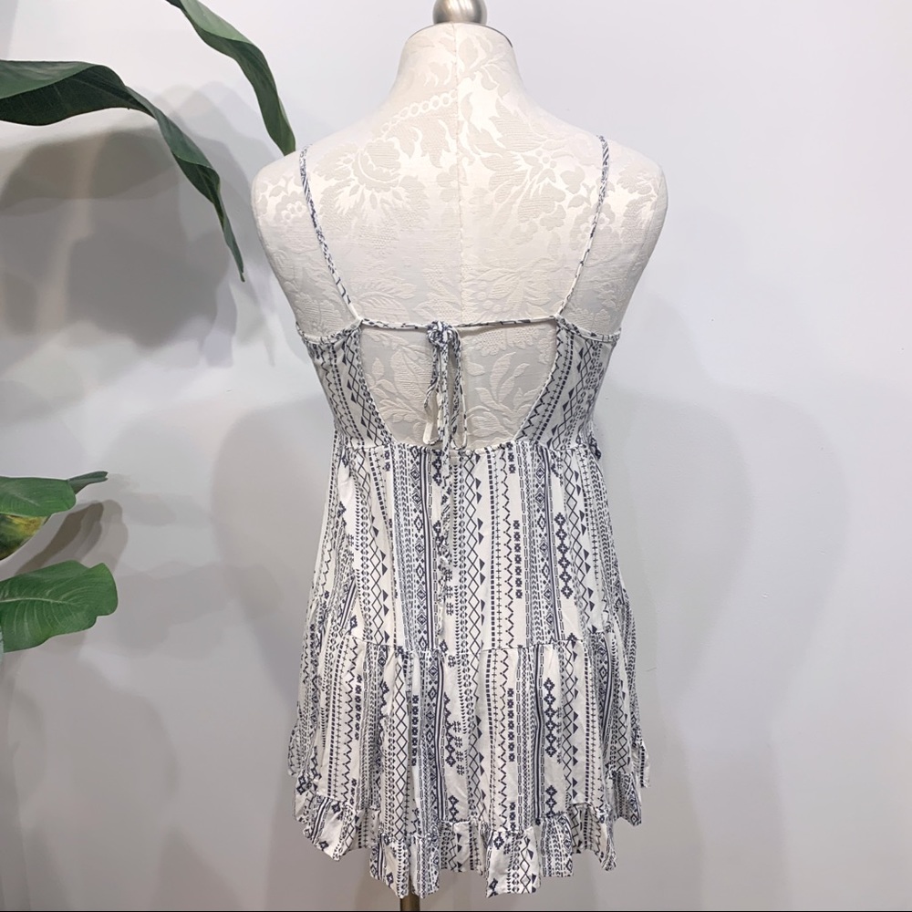 Full Tilt Button Down Patterned Mini Dress - image 3